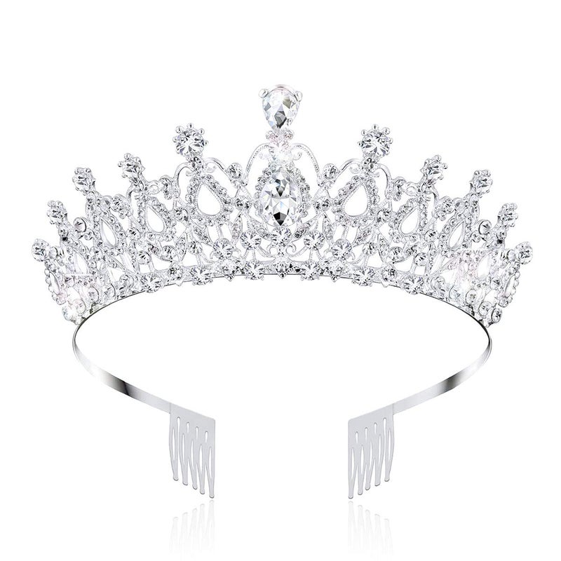 AOPRIE Multi-Style Face Shape-Fitted Tiara & Crown Collection Adjustable Comfortable Crystal Headpieces for Weddings Parties & Photography - Image 1